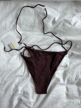 NWT Magda Butrym Brown Side Tie Bikini Bottom